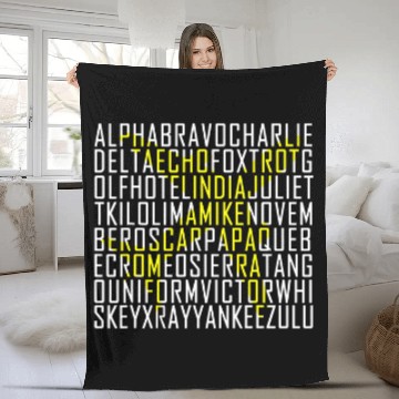 Discover Pilot Phonetic Morse Alphabet Flight Lotus Tower Airport Fleece Blankets