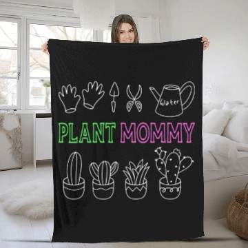 Discover Gardening Potted Plant Mom Mother Fleece Blankets