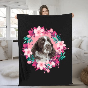 Discover Nostalgia for LEstate English Springer spaniel Fleece Blankets