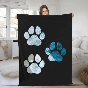 Discover Dog Paw Prints Ocean Beach Waves Baseball Tees Fleece Blankets