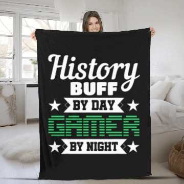 Discover History Buff By Day Gamer By Night Historian Gamer Baseball Tees Fleece Blankets
