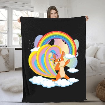 Discover Rainbow Cute Animal Squirrelcorn Magical Unicorns Squirrel Baseball Tees Fleece Blankets