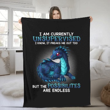 Discover I am currently unsupervised i know it freaks me out too Fleece Blankets