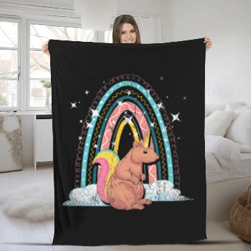Discover Rainbow Squirrelcorn Forest Animal Fantasy Squirrel Unicorn Baseball Tees Fleece Blankets
