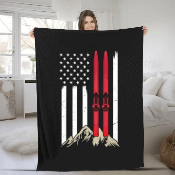 Discover Skiing Ski Snowboarding Skiing Snowboard American Flag Snowboarder Baseball Tees Fleece Blankets