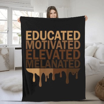 Discover Educated Motivated Elevated Melanated Juneteenth Fleece Blankets