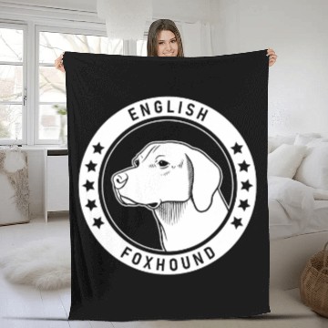 Discover English Foxhound Dog Portrait 3 Baseball Tees Fleece Blankets