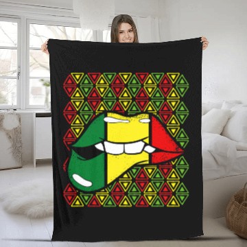 Discover African Lips Black History Month Black Queen Pride Apparel 2 Fleece Blankets