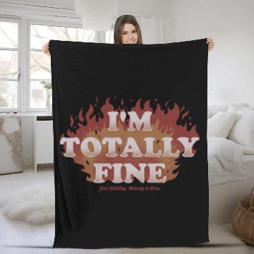 Discover Im Fine Just Kidding Halloween Sarcastic Ironic577 Fleece Blankets