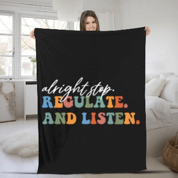 Discover Alright Stop Regulate And Listen School Counselor Therapist 9 Baseball Tees Fleece Blankets