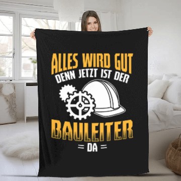 Discover Builder Ist Da Bauherr Builder Construction Worker Construction Site Fleece Blankets