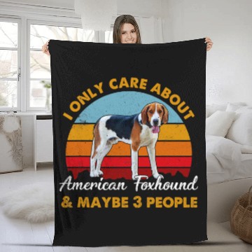 Discover Retro Style Sunset American Foxhound Baseball Tees Fleece Blankets