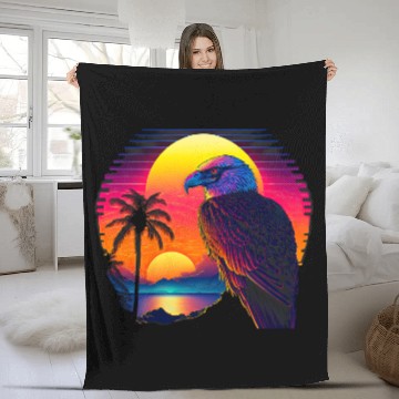 Discover Retro Aesthetic Bald Eagle 1 Baseball Tees Fleece Blankets