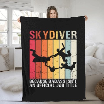 Discover Skydiving Gift vintages Skydiving Retro Parachuting Skydiver Fleece Blankets
