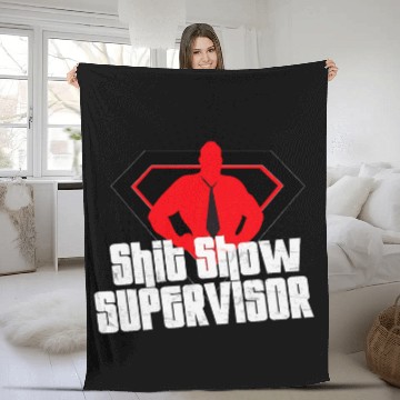 Discover Shit Show Supervisor Dad Boss Teacher Coordinator Baseball Tees Fleece Blankets