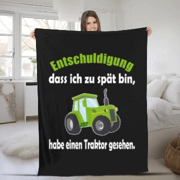 Discover Tractor driving Sorry that I too late bin agriculture tractor Fleece Blankets