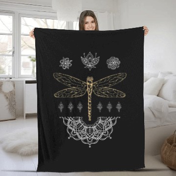 Discover Steampunk Decorative Dragonfly Baseball Tees Fleece Blankets