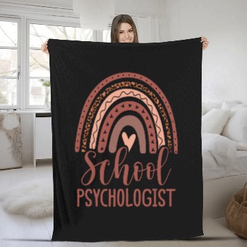 Discover Leopard Boho Rainbow Back To School Psychologist Apparel 6 Fleece Blankets