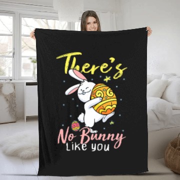 Discover Rabbits Cute Matching Couple Easter Rabbit Colorful Bunny Easter Egg Fleece Blankets
