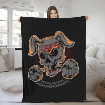 Discover Skeletons Skulls Rabbit Skull Weightlifting Skull Baseball Tees Fleece Blankets