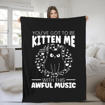Discover Angry Cat Black Cat Baseball Tees Fleece Blankets