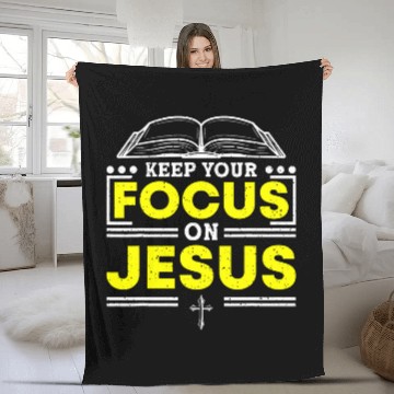 Discover Keep Your Focus On Jesus Bible Study Christian Baseball Tees Fleece Blankets