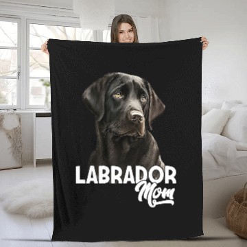 Discover Labrador Lab Dog Black Labrador Mom Cute Drawn Lab Dog Fleece Blankets