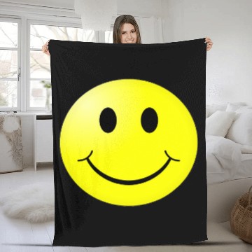 Discover Classic Smiley Face Baseball Tees Fleece Blankets
