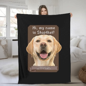 Discover Labrador Lab Dog My Name Is Stopthat Funny Hyper Yellow Lab Labrador Dog Baseball Tees Fleece Blankets