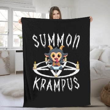 Discover Summon Krampus Pentagram Goth Satanic Christmas Gothic Xmas Fleece Blankets