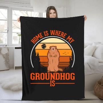 Discover homes is where my Groundhog is Marmot Baseball Tees Fleece Blankets