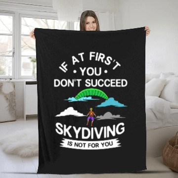 Discover Skydiving Gift Parachuting Skydiving Parachute Jump 1 Fleece Blankets
