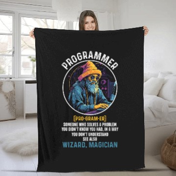Discover Funny Programmer Definition Coding Tech Software Engineers Baseball Tees Fleece Blankets