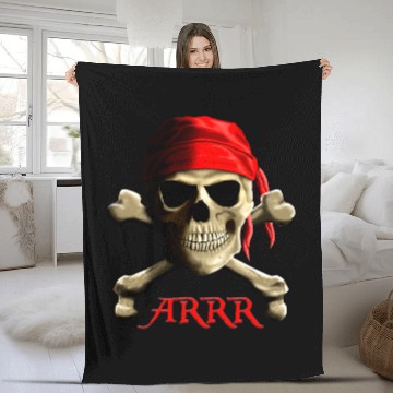 Discover Skeletons Skulls Pirate Skull And Crossbones ARRR Skull Fleece Blankets