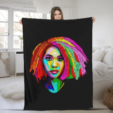 Discover Black Queen Afro Unapologetically Dope 2Melanin Girl Art 22 Fleece Blankets