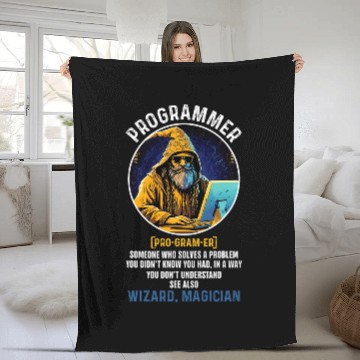 Discover Funny Programmer Definition Coding Information Technology Baseball Tees Fleece Blankets