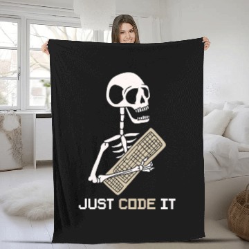 Discover Skeletons Skulls Programmer Software Developer Coder Code It Skull Zip Fleece Blankets