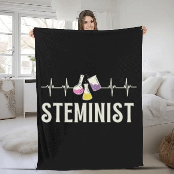 Discover Female Stem Scientist Technology Student Steminist 1 Fleece Blankets