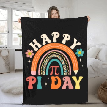 Discover Kid Happy Pi Day Pie Funny Math Teacher Pi Day Lover Student 1 Fleece Blankets