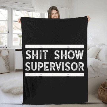 Discover Shit Show Supervisor Funny Mom Boss Manager Coordinator 10 Baseball Tees Fleece Blankets