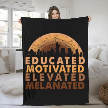 Discover Educated Motivated Elevated Melanated black history month 7 Fleece Blankets