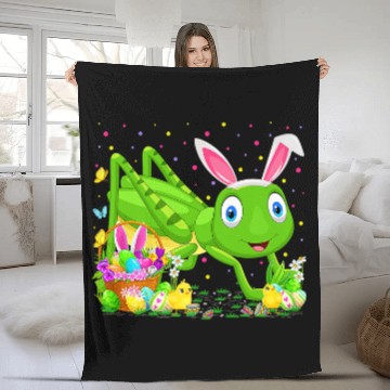 Discover Grasshopper Easter Egg Hunting Easter Sunday Fleece Blankets