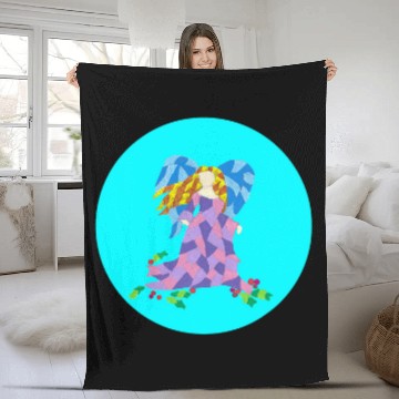 Discover Colorful Angel on Top of a Light Blue Background Baseball Tees Fleece Blankets