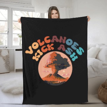 Discover Volcanoes Kick Ash 8 Fleece Blankets