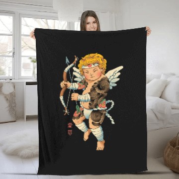 Discover Samurai Cupid Baseball Tees Fleece Blankets