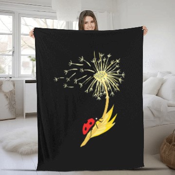 Discover Dandelion Seeds Ladybug Gardener Herbalist Fleece Blankets