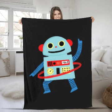 Discover Cute Robot Adorable Illustration Classic Fleece Blankets