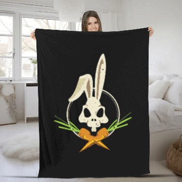 Discover Skeletons Skulls Rabbit Crossbones Carrots Easter Day Skull Zip Fleece Blankets