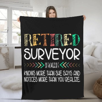 Discover Land Surveyor Retired Fleece Blankets