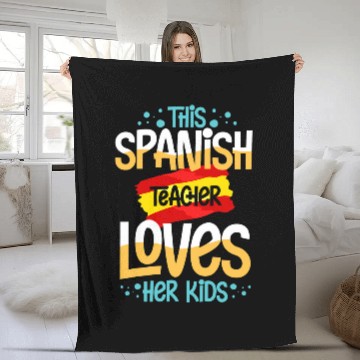 Discover Spanish Teacher Spain Flag Language Lesson Student 5 Fleece Blankets
